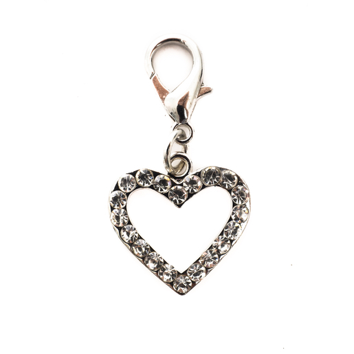 Médaillon cœur avec strass - H 4 cm Médaillon cœur avec strass - H 4 cm