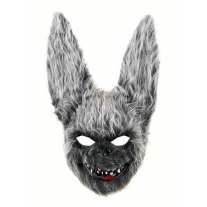 Masque lapin diabolique en peluche - Taille adulte