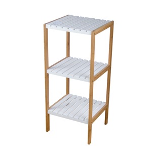 Étagère 3 niveaux - 34 x 33 x H 78 cm - Blanc, marron