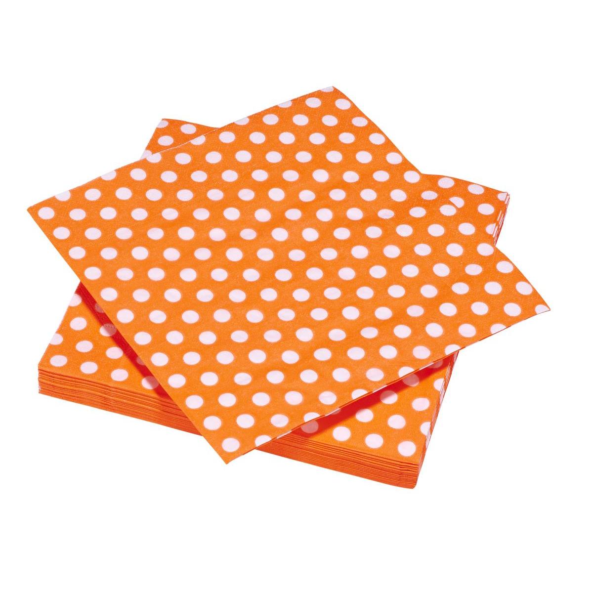 20 serviettes jetables - Orange 20 serviettes jetables - Orange