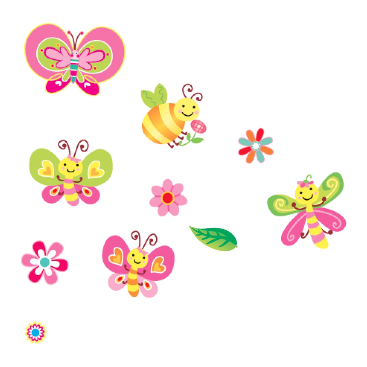 Stickers colorés papillons - 41 x 29 cm - Multicolore