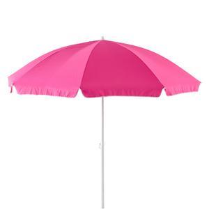 Parasol de plage inclinable - Polyester et acier - Ø 2,4 x H 2,30 m - Différents coloris