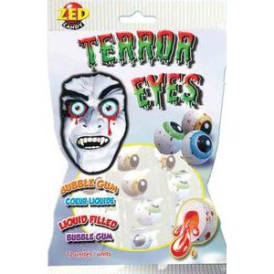 Sachets de bonbons coulants Terror Eyes - 12 bonbons environ - Multicolore