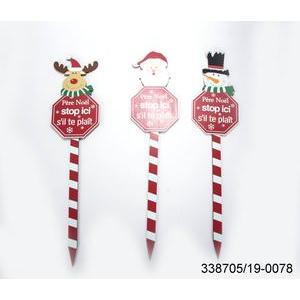 Pic Personnage de Noël - Différents modèles - 15 x 60 x 3 cm - Rouge