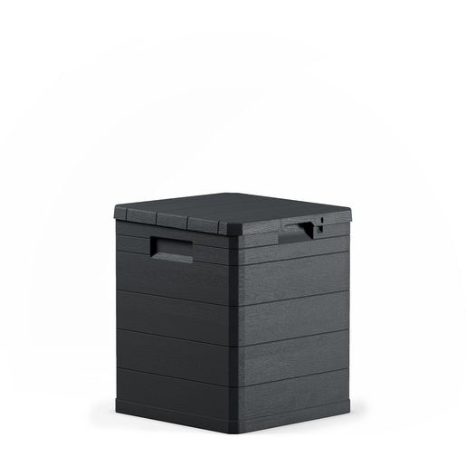 Coffre De Rangement Imitation Bois 90 L Gris Plein Air La