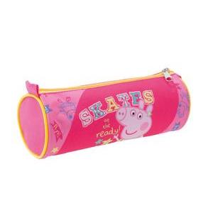 Trousse ronde Peppa Pig - Polyester - Ø 8 x 23 cm - Multicolore