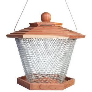 Mangeoire pliable grillagée en cèdre rouge - 27 x 24 x 22 cm - Marron