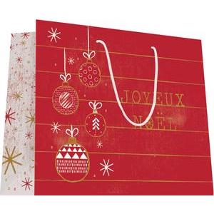 Sac cadeau boules de Noël - 55 x 44 cm - Multicolore