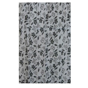 Rideau de douche décor Fleurs en polyester- 180 x 200 cm - Couleur noir, blanc