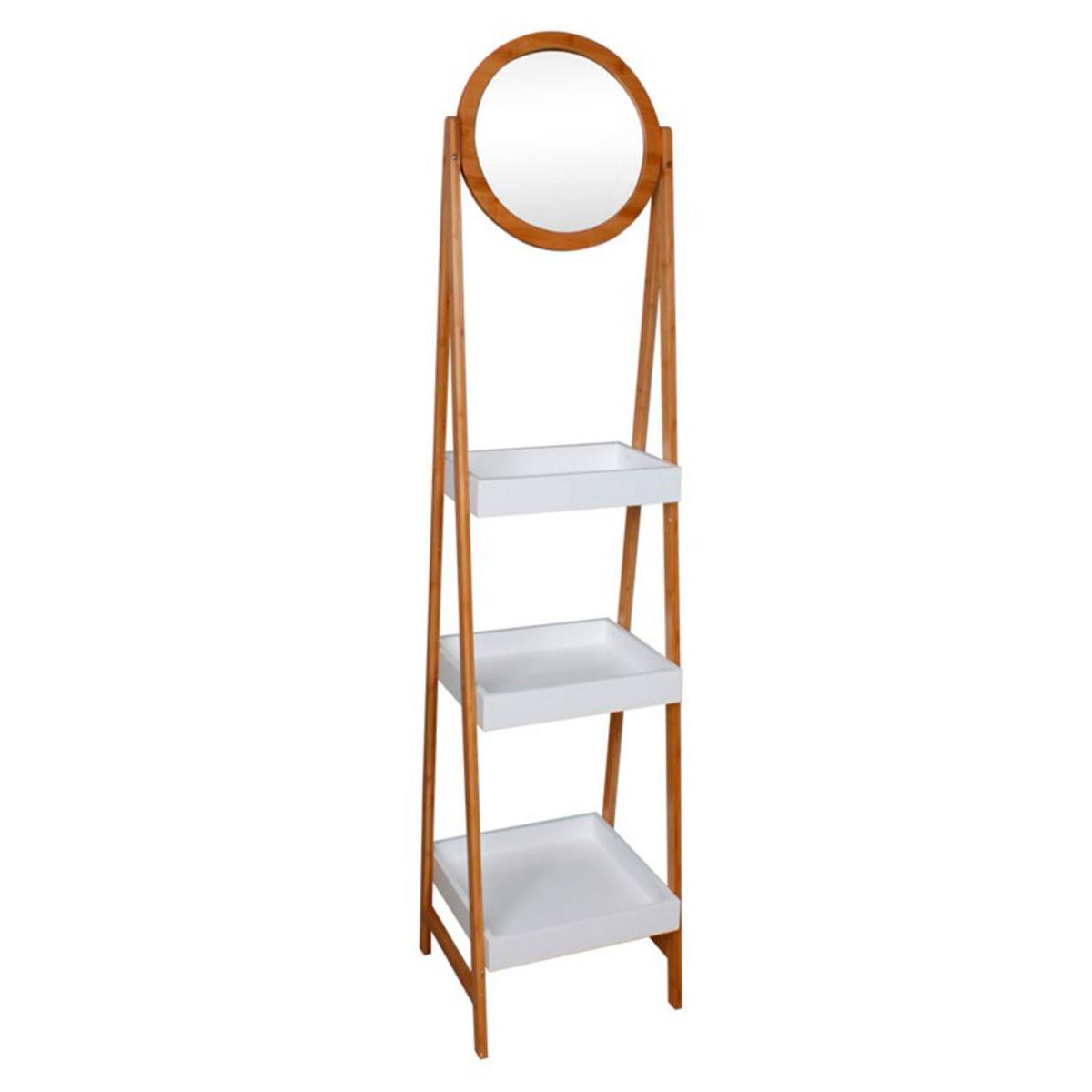 etagere bambou marron blanc rangement salle de bain la foir fouille