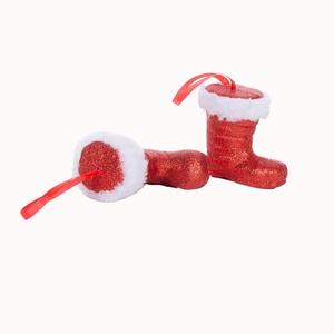 Lot de 2 suspensions bottes - 8 cm - Rouge et blanc