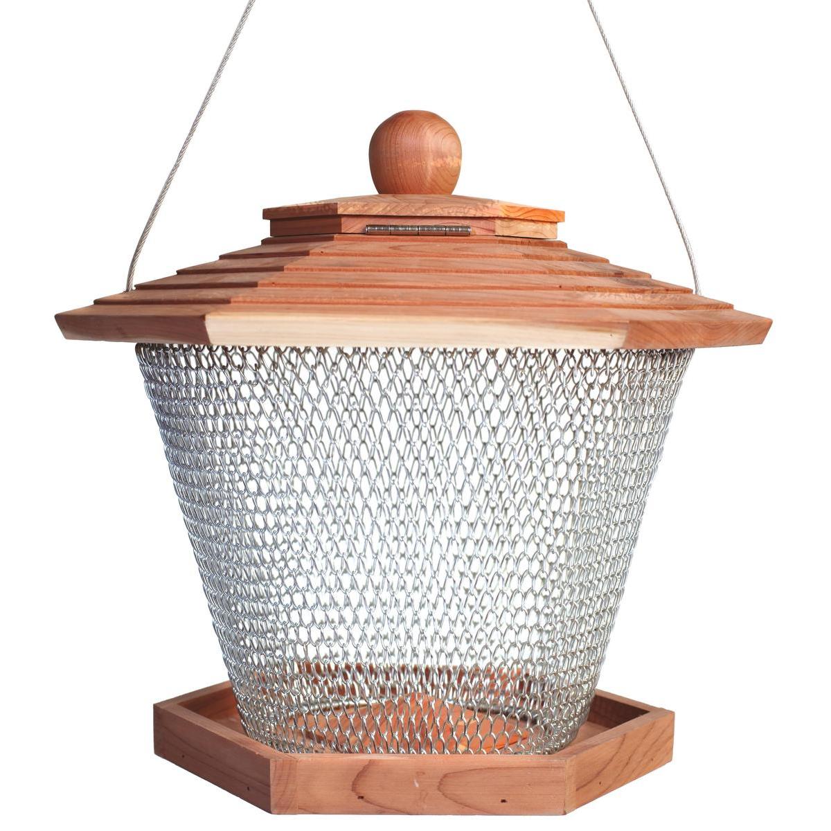 Mangeoire pliable grillagée en cèdre rouge - 27 x 24 x 22 cm - Marron
