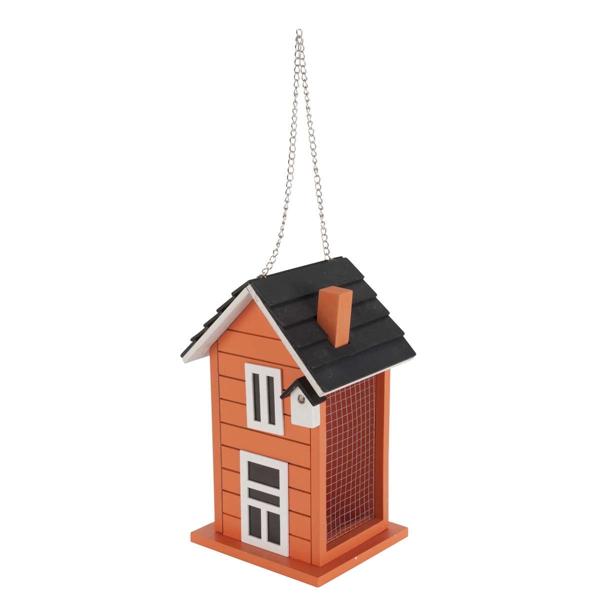 Mangeoire en forme de maison pour oiseaux - 14,5 x 12 x H 23 cm - Orange
