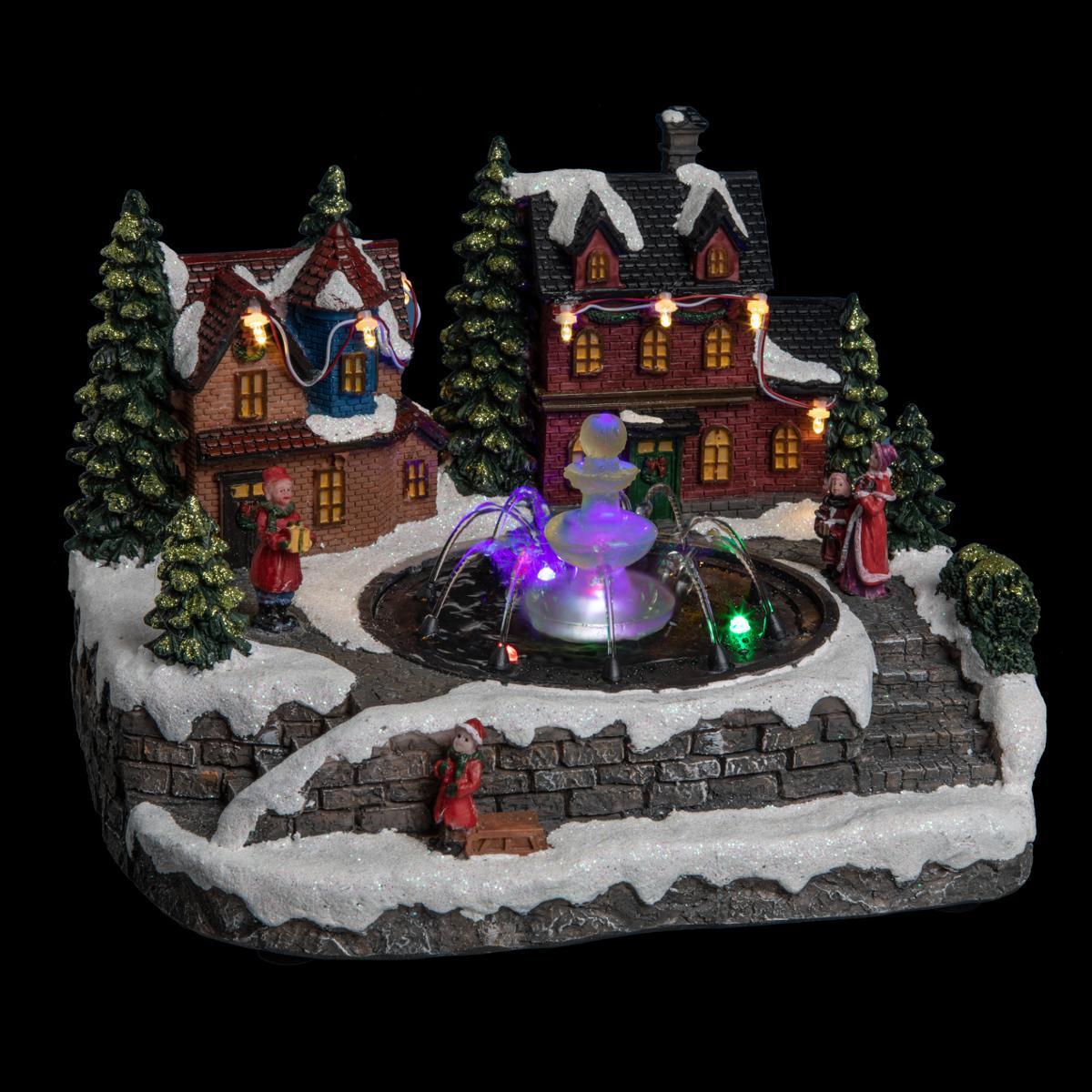 Village de noel avec fontaine 2025