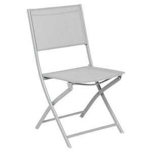 Chaise Modula - 52 x 46 x H 87 cm - Gris galet, silver - HESPERIDE