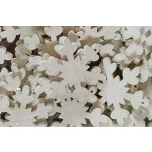 flocon bois decoration de table x12 blanc