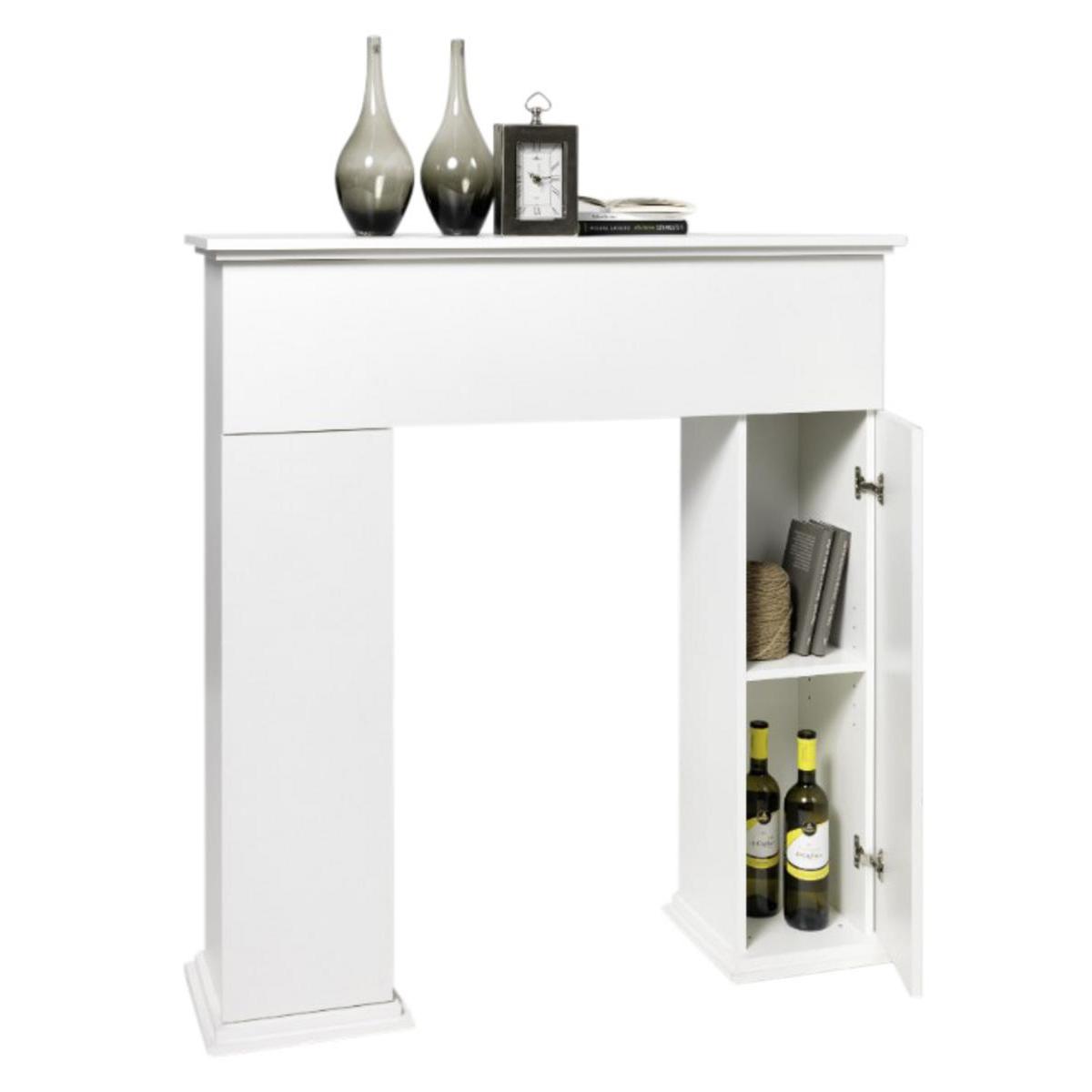 Fausse cheminée avec étagères - Mélamine - 110 x 28,5 x H 117 cm - Blanc Fausse cheminée avec étagères - Mélamine - 110 x 28,5 x H 117 cm - Blanc