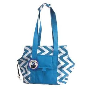 Sac de transport rayé - 33 x 20 x 26 cm - Différents modèles - Bleu