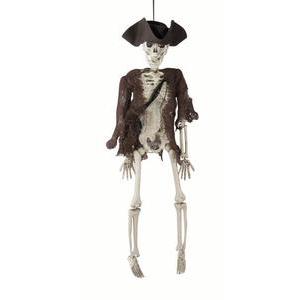 Squelette de pirate - Plastique - H 40 cm - Marron et blanc