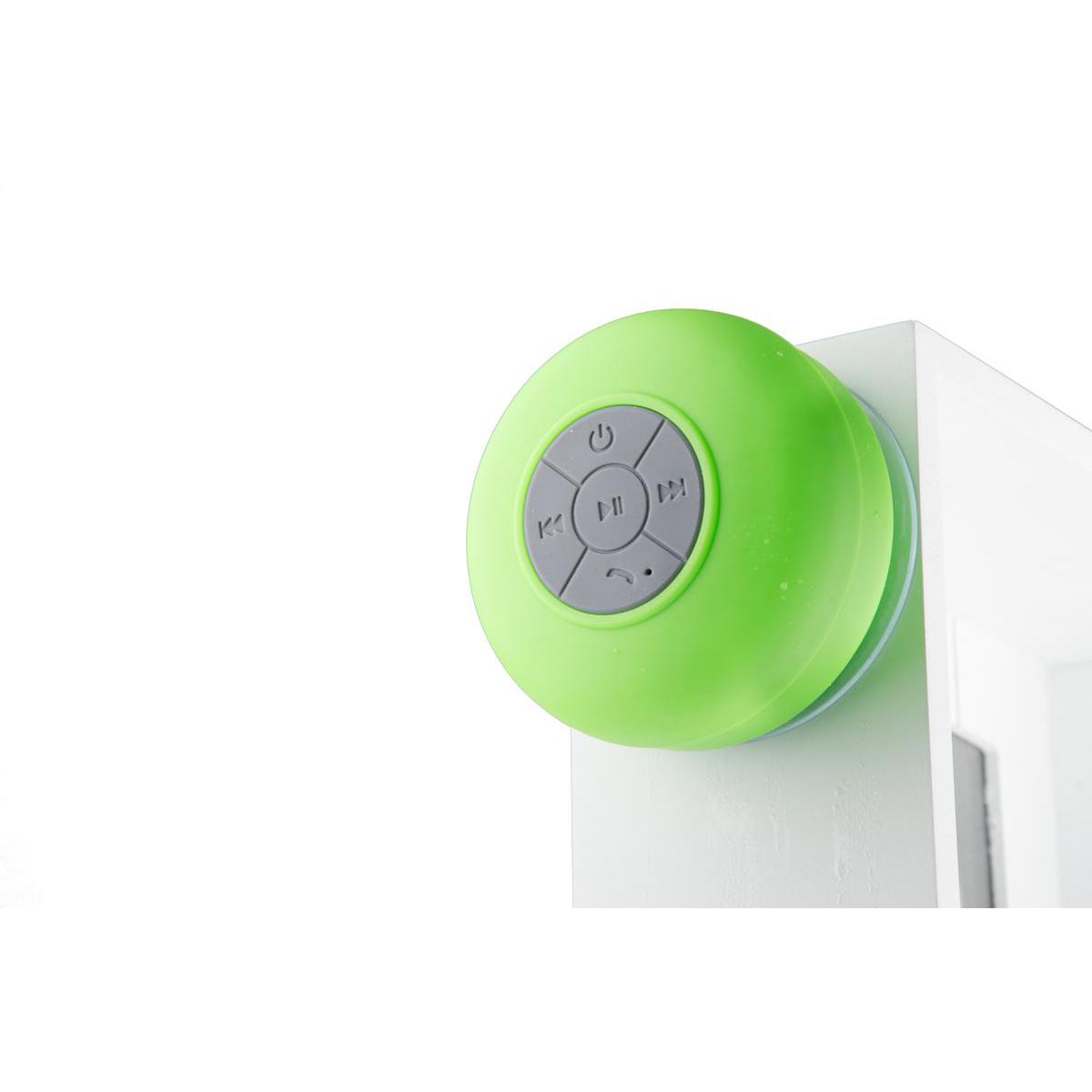 Enceinte Bluetooth étanche - Plastique - 8,5 x 8,5 x H 4,5 cm - Rose, bleu, vert, jaune Enceinte Bluetooth étanche - Plastique - 8,5 x 8,5 x H 4,5 cm - Rose, bleu, vert, jaune