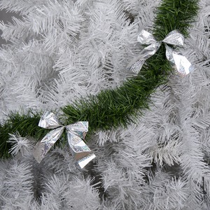 Guirlande scintillante nœud - 10 x 270 cm - Gris argent, vert
