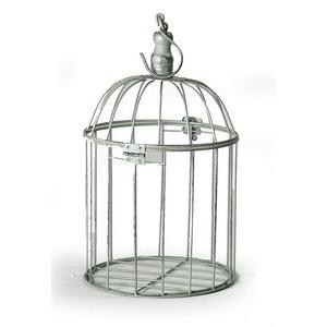 Cage à oiseaux décorative - Acier - - Gris