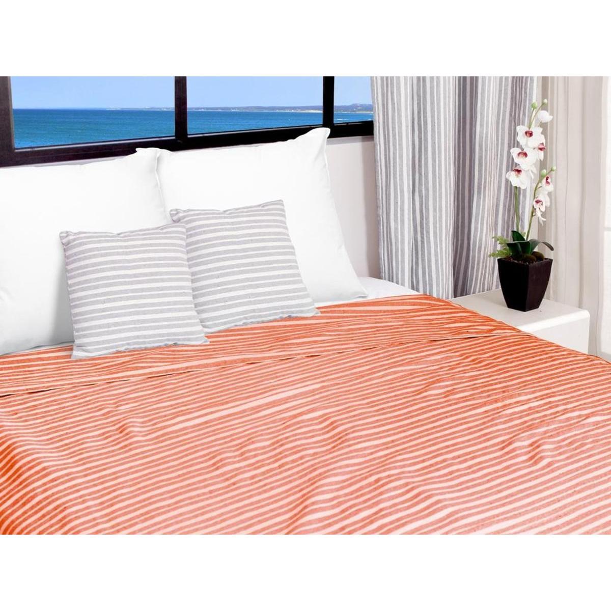 Jeté de lit - 220 x 240 cm - Cotonade corail Jeté de lit - 220 x 240 cm - Cotonade corail