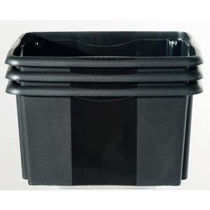 3 bacs de rangement - Plastique - 41 x 34,5 x H 27cm - Noir