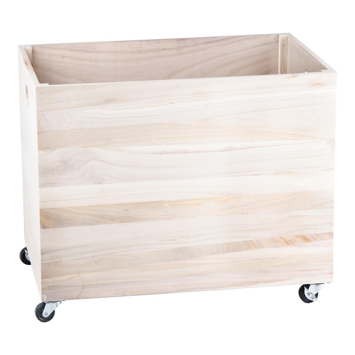 Chariot de rangement - Bois Paulownia - 60 x 40 x H 44 - Marron Chariot de rangement - Bois Paulownia - 60 x 40 x H 44 - Marron