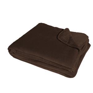 Jeté de canapé - 180 x 220 cm - Marron chocolat
