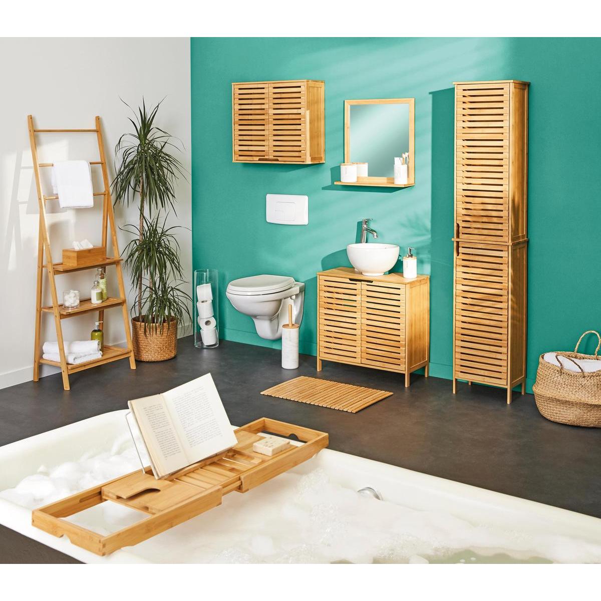 Meuble De Lavabo En Bambou Sicela Marron Meubles De Rangement Pour La Salle A Manger La Foir Fouille