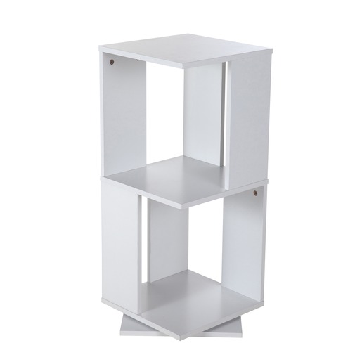 Etagere Rotative Range Cd Et Livres 34 X 34 X 80 Cm Blanc Meubles De Rangement Pour La Salle A Manger La Foir Fouille