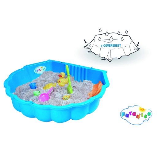 Bac A Sable Avec Bache 87 X 78 X H 20 Cm Bleu Aires De Jeux