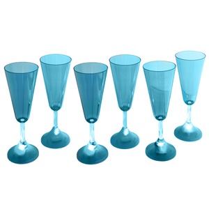 Lot de 6 flûtes lumineuses à led - 23 x 7 cm - Violet, bleu