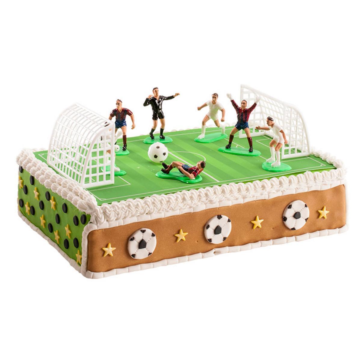 Déco pour gâteau Football & anniversaire 4 pcs à prix minis sur