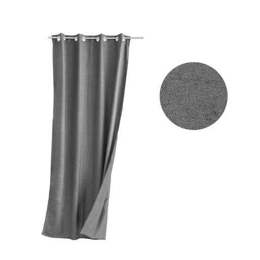 Rideau Occultant Effet Tisse Gris Rideaux Et Voilages La Foir Fouille