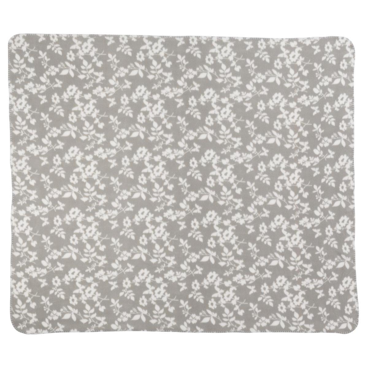 Plaid polaire - 100 % Polyeter - 130 x 150 cm - Marron et blanc