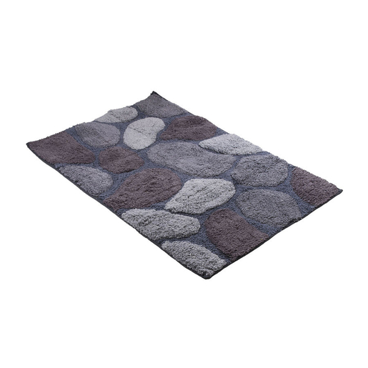 Tapis De Bain Galets Relief Coton Gris Tapis De Bain