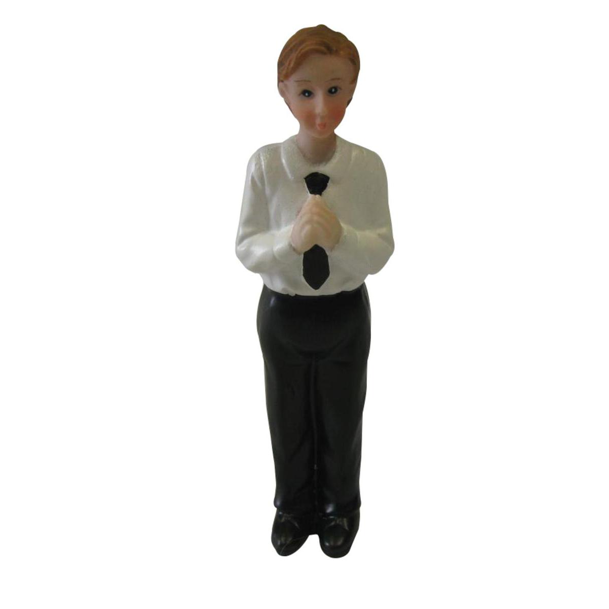 Figurine communiant debout - Résine - Hauteur 10 cm - Blanc Figurine communiant debout - Résine - Hauteur 10 cm - Blanc