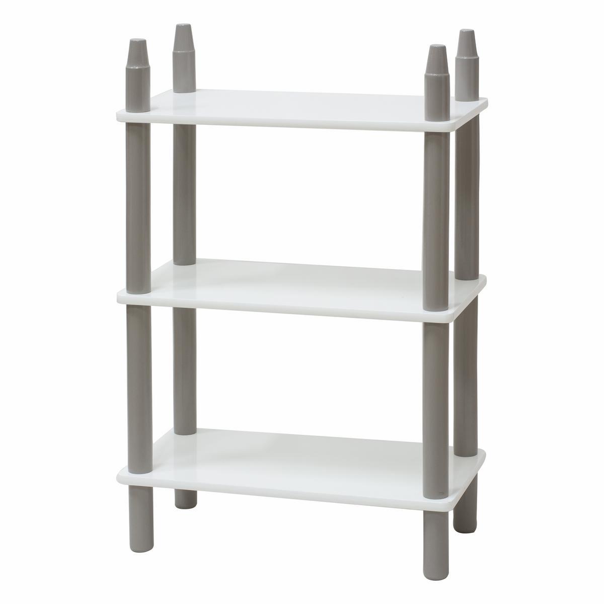 Étagère Crayon 3 niveaux - Pin et mdf - 48 x 24 x H 71 cm Blanc et taupe Étagère Crayon 3 niveaux - Pin et mdf - 48 x 24 x H 71 cm Blanc et taupe