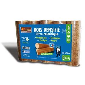 5 buches de bois densifié Woodstock en pack - 9.65 Kg