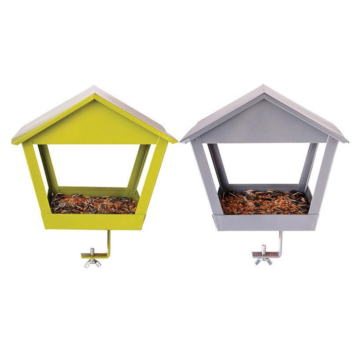 Mangeoire pour oiseaux en acier spécial balcon - 20 x 20 x H 27 cm -  Différents coloris