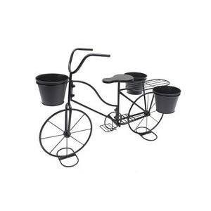 Vélo porte-plantes 3 pots en métal - 70 x 39 x 50cm - MOOREA