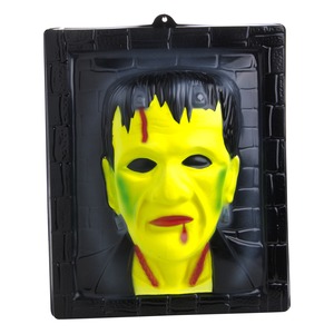 Plaque murale portrait de monstre zombie - 44 x 37 cm - Multicolore