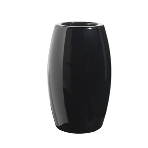 Vase ovale en porcelaine - Hauteur 28 cm - Noir