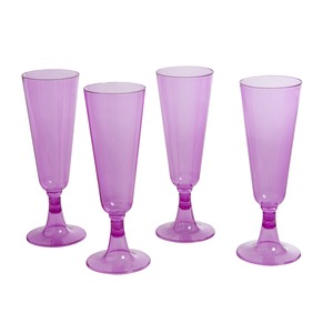 4 flûtes en plastique - 13 Cl - Rose