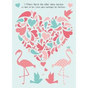 212 gommettes cœurs - Papier - 16,5 x 0,1 x 26,8 cm - Rose et vert