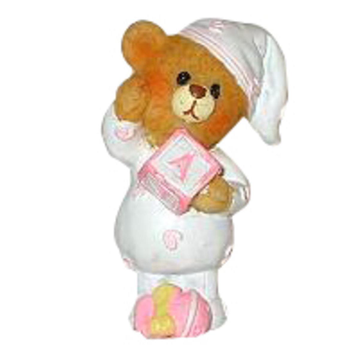 Ourson fille en résine - 5,5 cm - Rose Ourson fille en résine - 5,5 cm - Rose