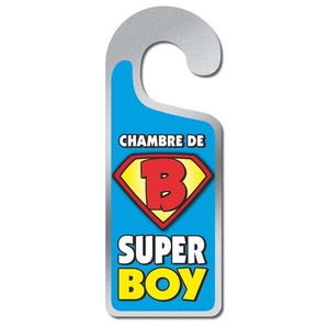 Plaque de porte - Chambre de super boy - 8 x 20 cm