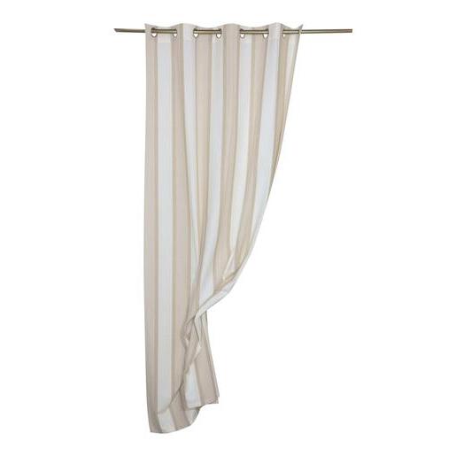 Rideau grosses rayures - 135 x 260 cm - Beige, blanc - Rideaux et ... Rideau grosses rayures - 135 x 260 cm - Beige, blanc - Rideaux et ...